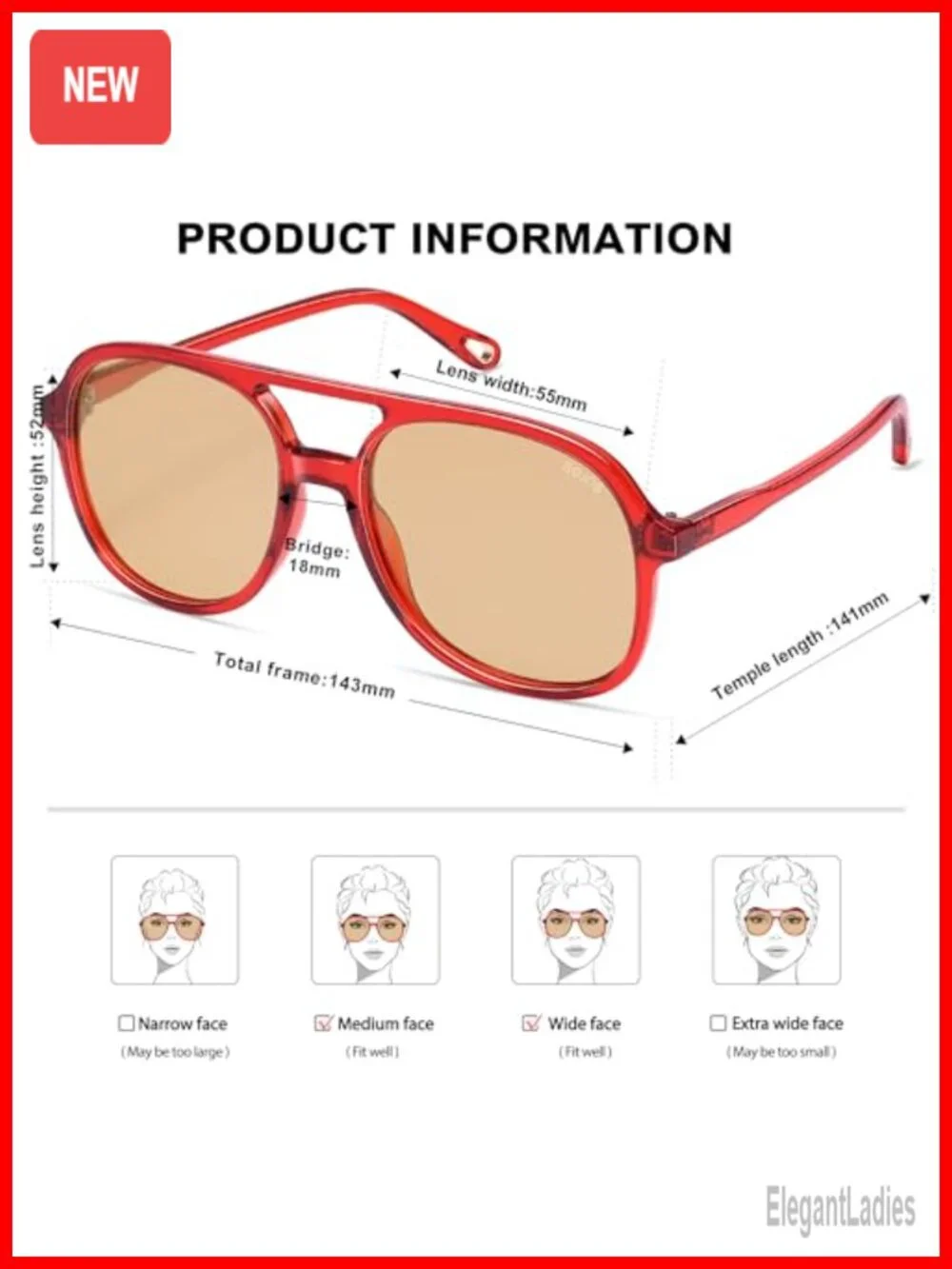 Retro Polarized Aviator Sunglasses Square Frame UV400 Protection